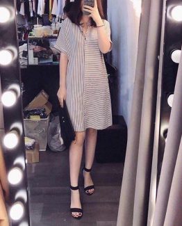 Đầm sơmi phối sọc - MA_DV_001